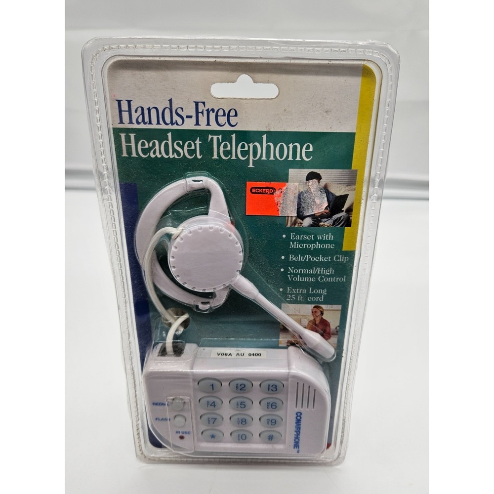 Conairphone Hands-Free Headset Telephone SW8260 Vintage White 25ft Cord New NIP